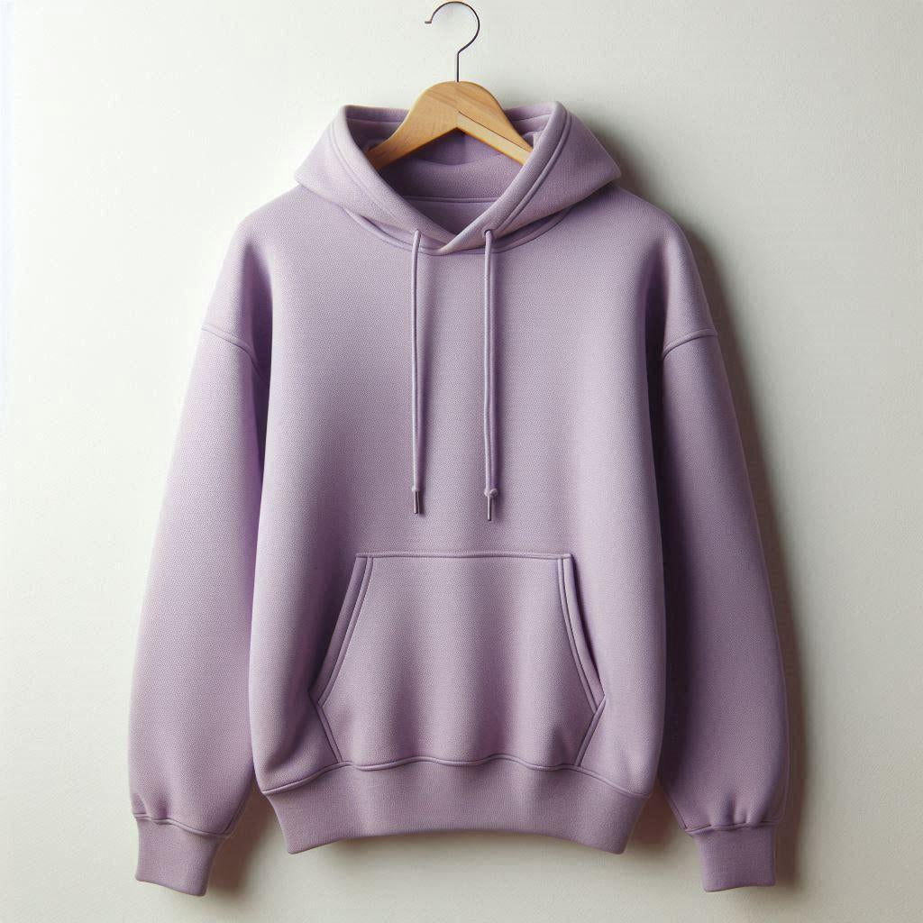 Daisukii Unisex Oversized Plain Solid Hoddie | Off Lavender