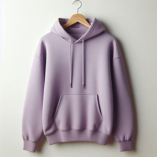 Daisukii Unisex Oversized Plain Solid Hoddie | Off Lavender