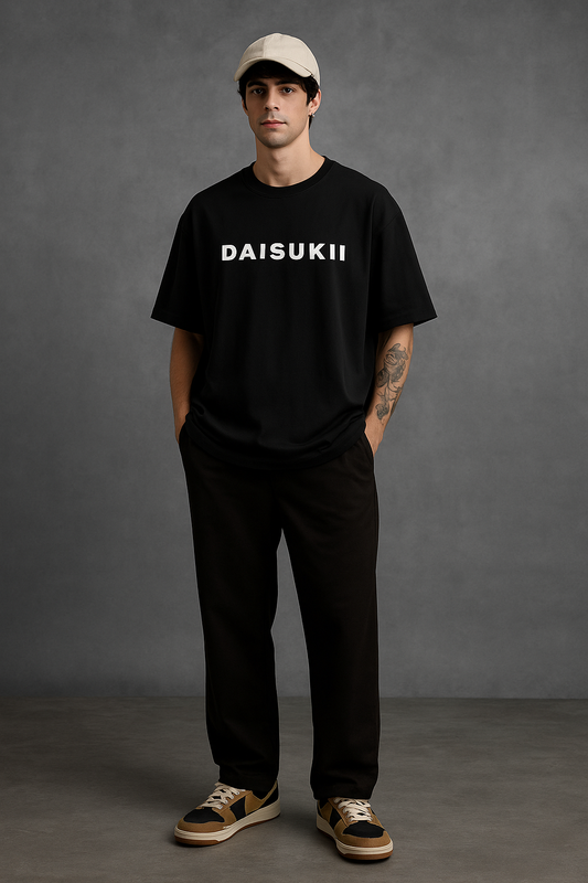 RUDE WAY CAVEMAN | DAISUKII | BLACK | OVERSIZED T-SHIRT