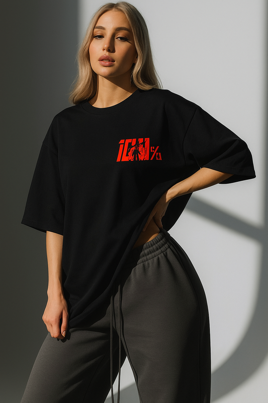 MOB PSYCHO FLAME | BLACK | OVERSIZED T-SHIRT