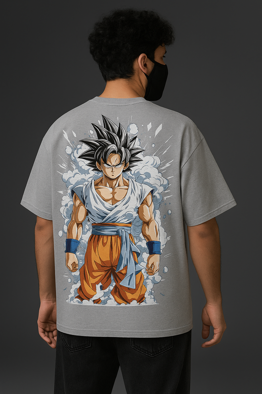 ULTRA INSTINCT GOKU OVERSIZED GREY T-SHIRT – DRAGON BALL ANIME GRAPHIC TEE FOR MEN & WOMEN