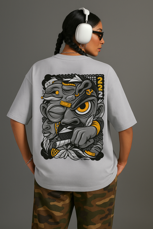 URBAN STREET | GREY | OVERSIZED GRAPHIC T-SHIRT